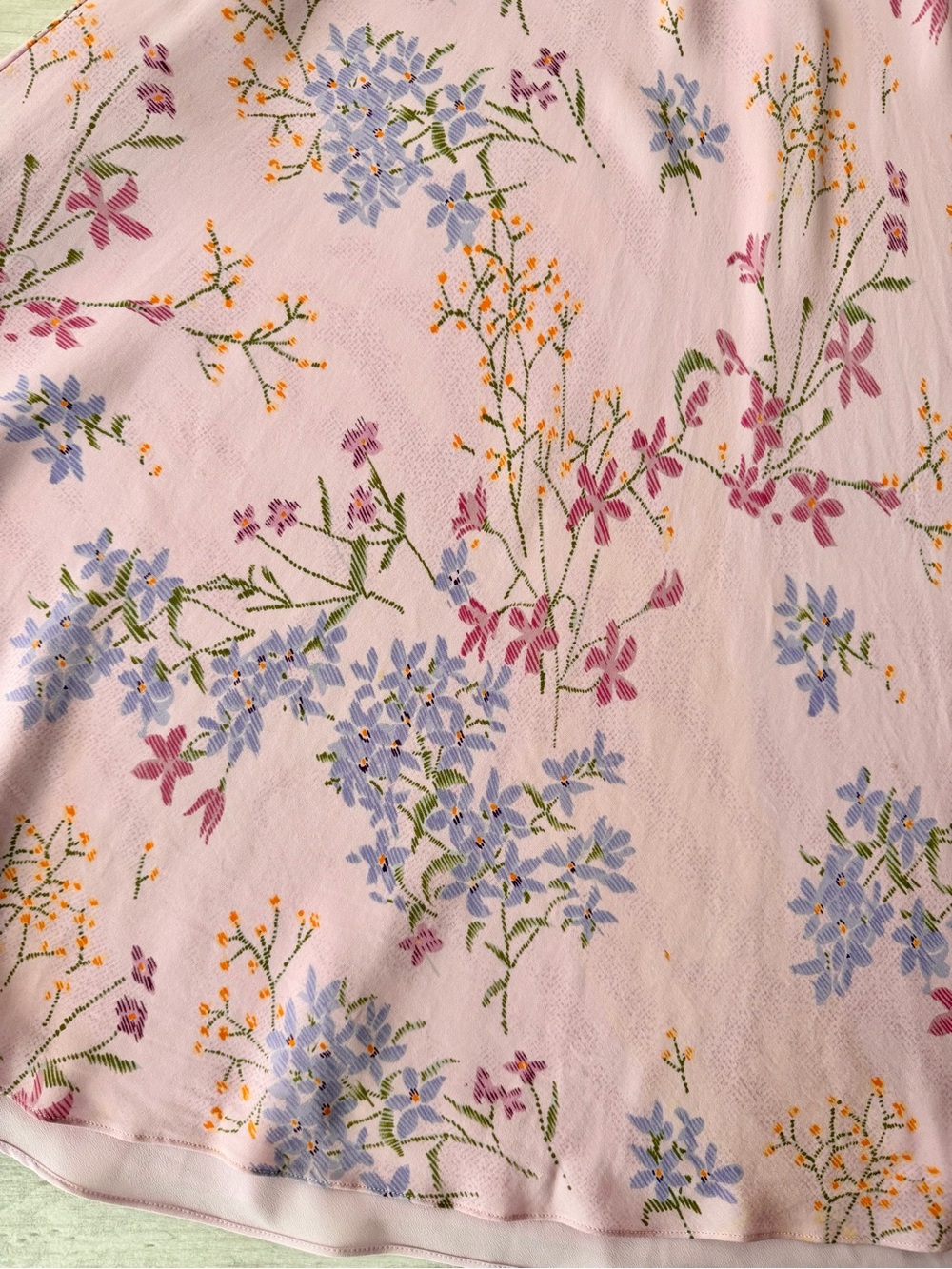 Talbots Pink Floral V-Neck Silk Midi Dress - Picture 15 of 15